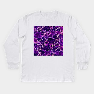 colorful abstract violet print Kids Long Sleeve T-Shirt